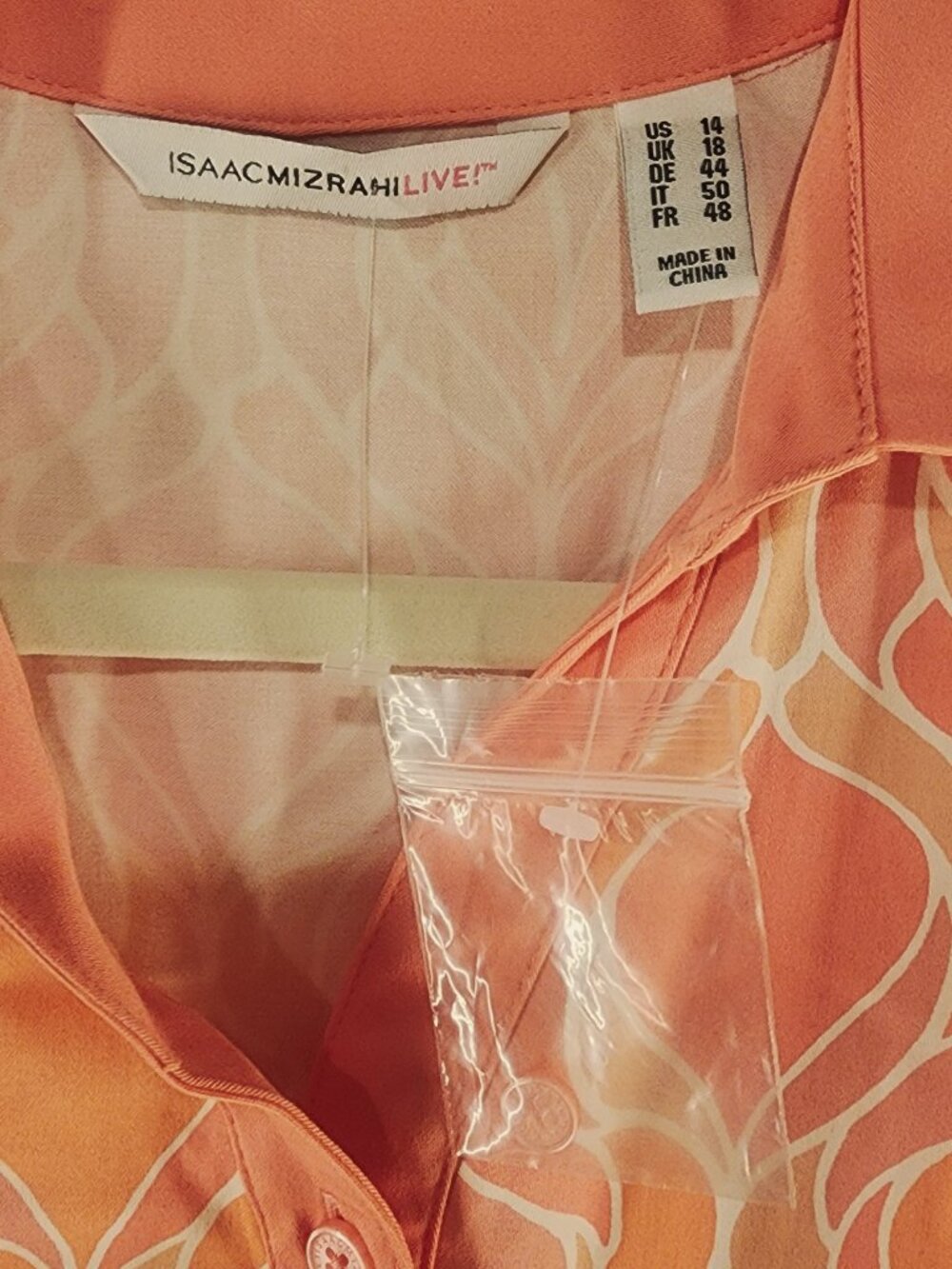 Isaac Mizarahi Pink Printed Dress with Collar & pockets Vintage Size 14 - Picture 5 of 8